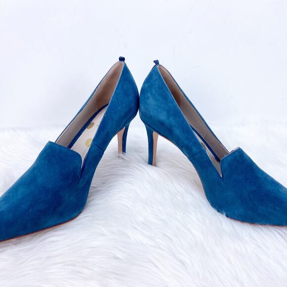 Boden 38 7 Womens Teal Suede Mule Heels - Picture 4 of 8